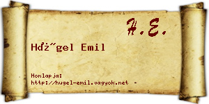 Hügel Emil névjegykártya